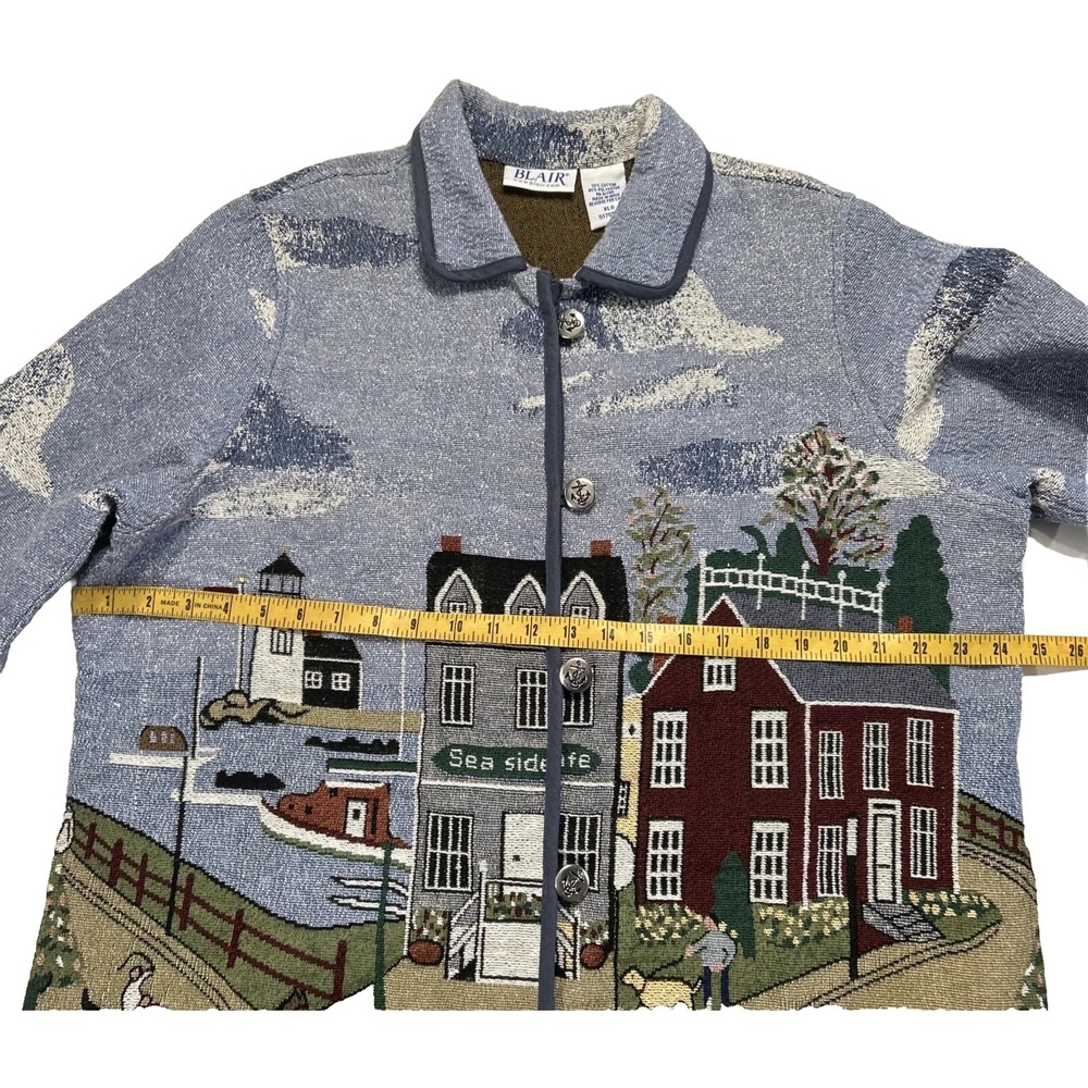 Blair Art-to-Wear Tapestry East Coast Seaside Beach Coat Jacket Nautical XL EC - Picture 8 of 15